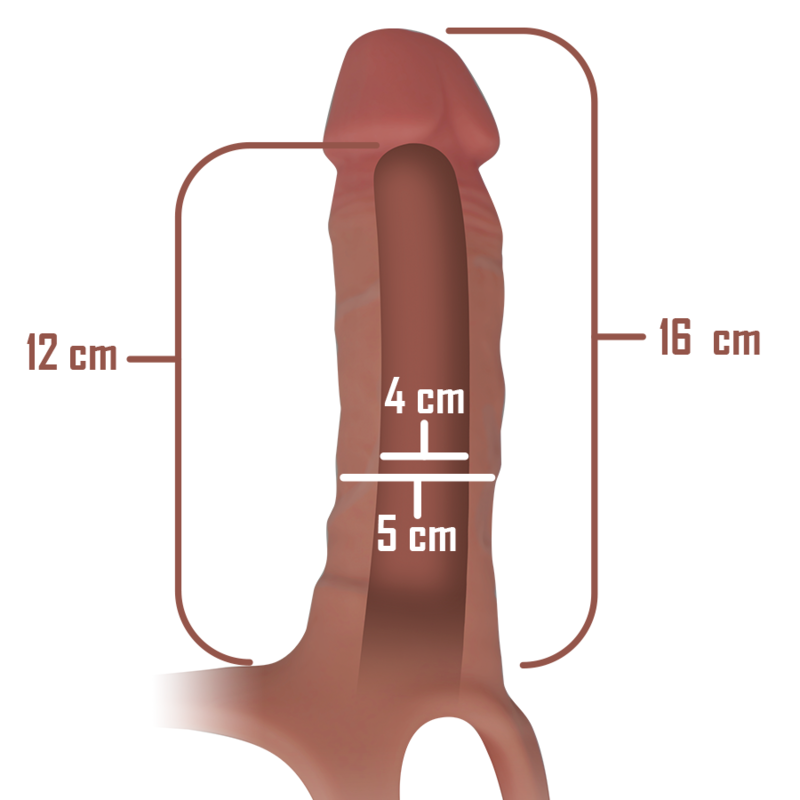 Intense Hollow Harness - Arnés con Dildo de Silicona 16 x 3.5 cm