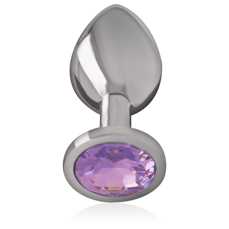 Plug Anal Metal Aluminio con Cristal Violeta Talla L - Intense