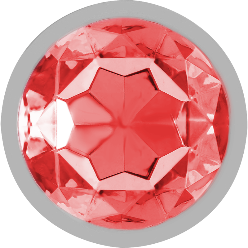 Intense Plug Anal Metal Aluminio con Cristal Rojo Talla M