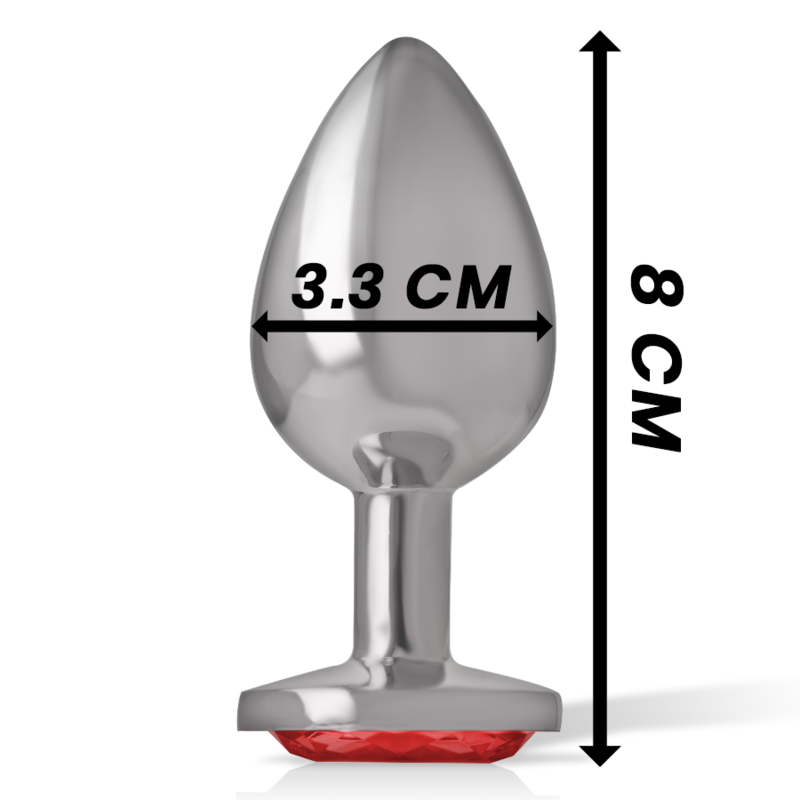Intense Plug Anal Metal Aluminio con Cristal Rojo Talla M