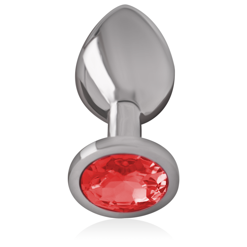 Intense Plug Anal Metal Aluminio Talla L con Cristal Rojo