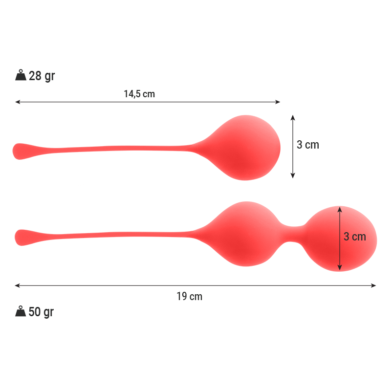 Intense Kegel Balls Pack Kendall Red - Set de Bolas de Kegel