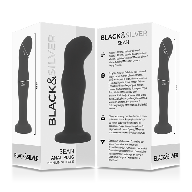BLACK&SILVER SEAN Plug Anal Premium Silicona Médica Negro