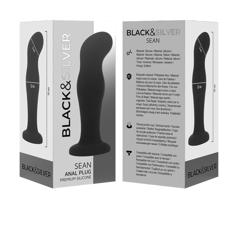 BLACK&SILVER SEAN Plug Anal Premium Silicona Médica Negro