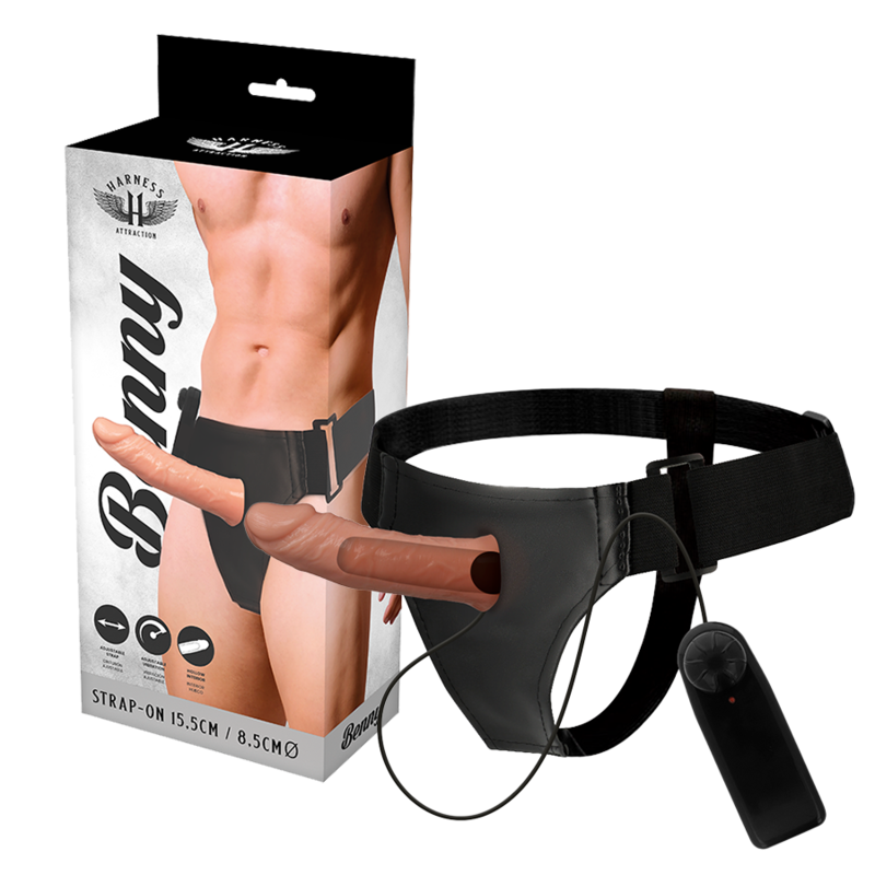 Harness Attraction Arnés Hueco Benny 15 cm con Vibrador - Extensor de Pene