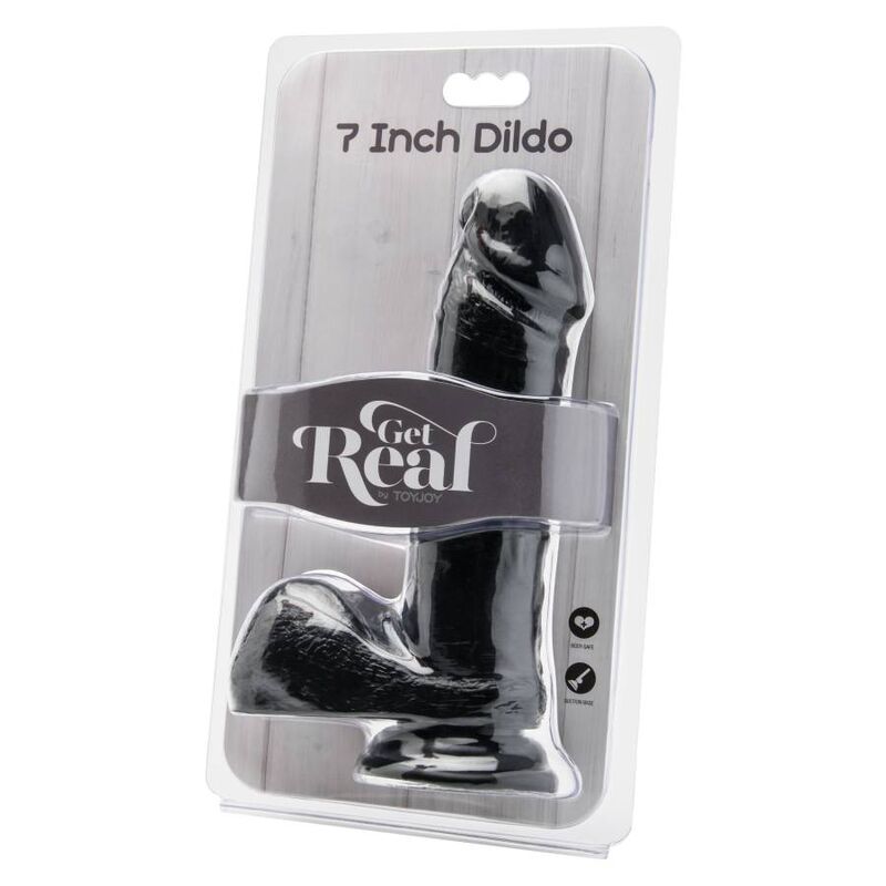Get Real Dildo 18 cm con Bolas Negro