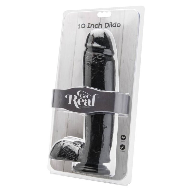 Get Real Dildo 25,5 cm con Bolas Negro