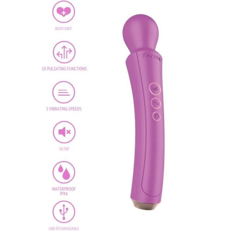Xocoon The Curved Wand Fuchsia - Vibrador Doble Estimulador con LED