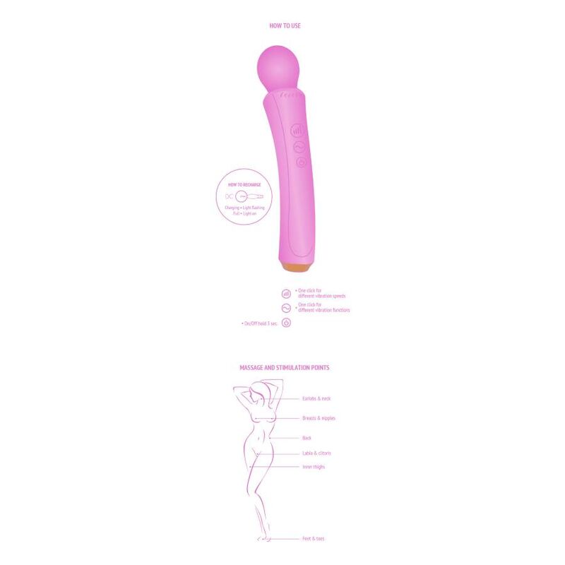 Xocoon The Curved Wand Fuchsia - Vibrador Doble Estimulador con LED
