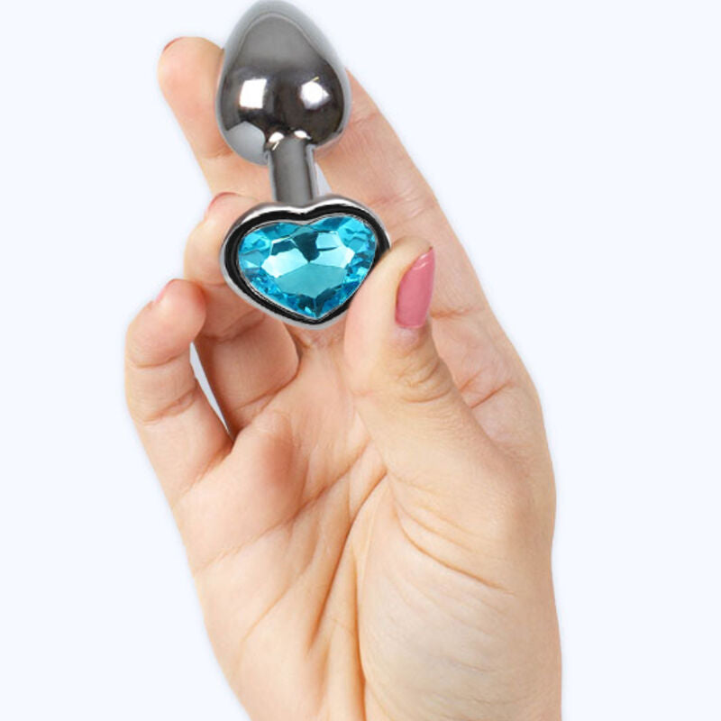 Secretplay Metal Butt Plug Corazón Azul Talla S - 7 cm