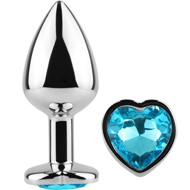 Secretplay Metal Butt Plug Corazón Azul Talla S - 7 cm