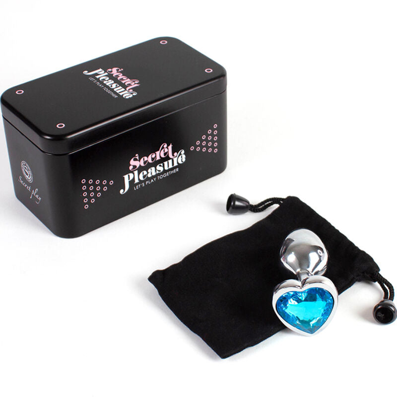 Secretplay Metal Butt Plug Corazón Azul Talla S - 7 cm