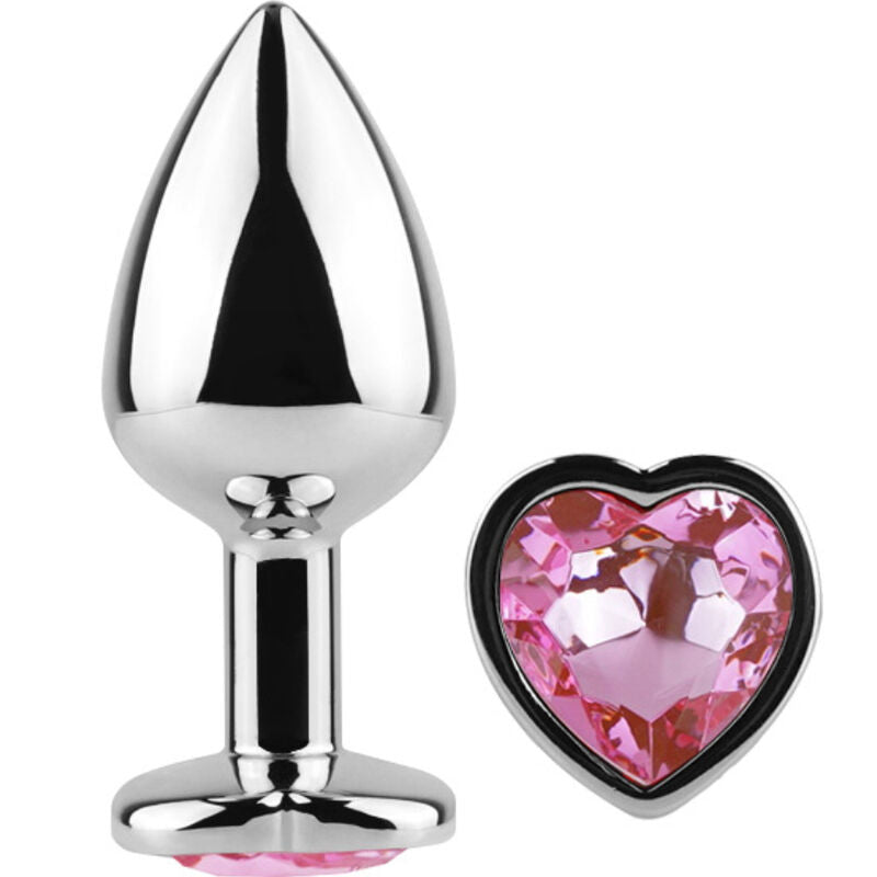 Secretplay Metal Butt Plug Corazón Fucsia Tamaño Pequeño 7 cm