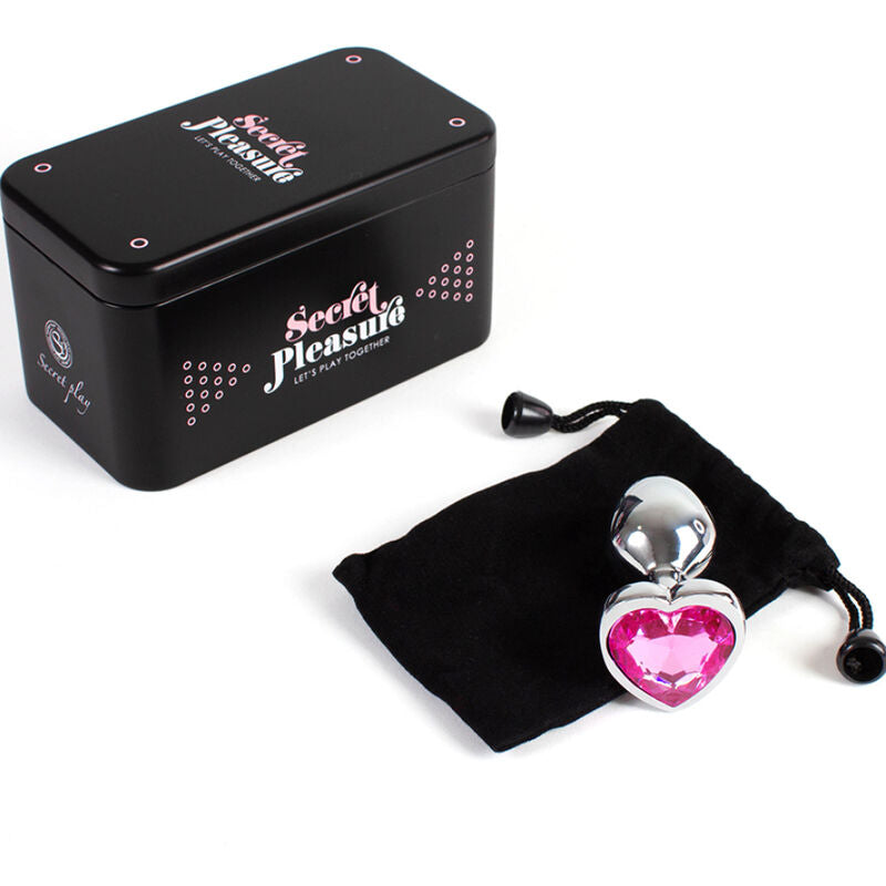 Secretplay Metal Butt Plug Corazón Fucsia Tamaño Pequeño 7 cm