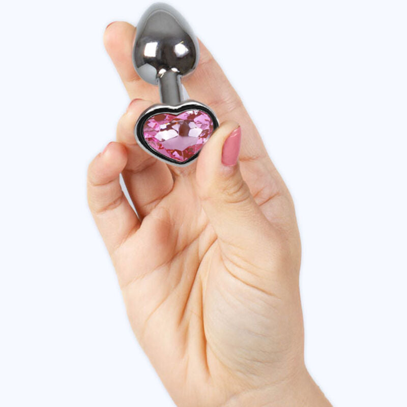 Secretplay Metal Butt Plug Corazón Fucsia Tamaño Pequeño 7 cm