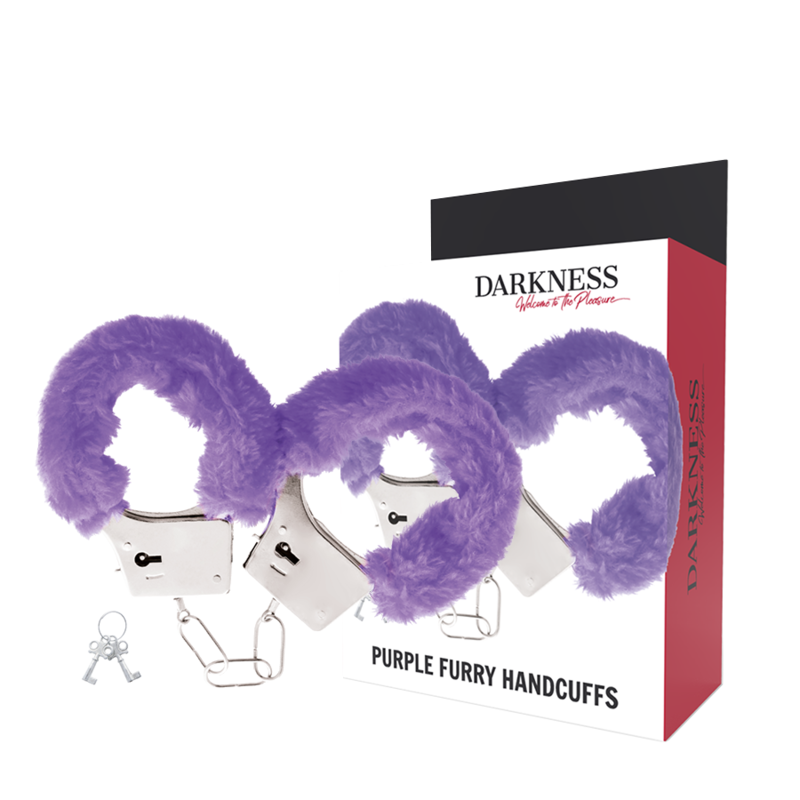 Darkness Lilac Lined Metal Handcuffs - Esposas de Bondage