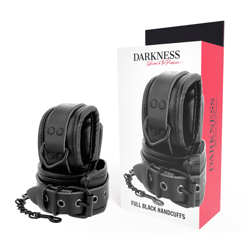 Darkness Esposas de Cuero Negro Ajustables