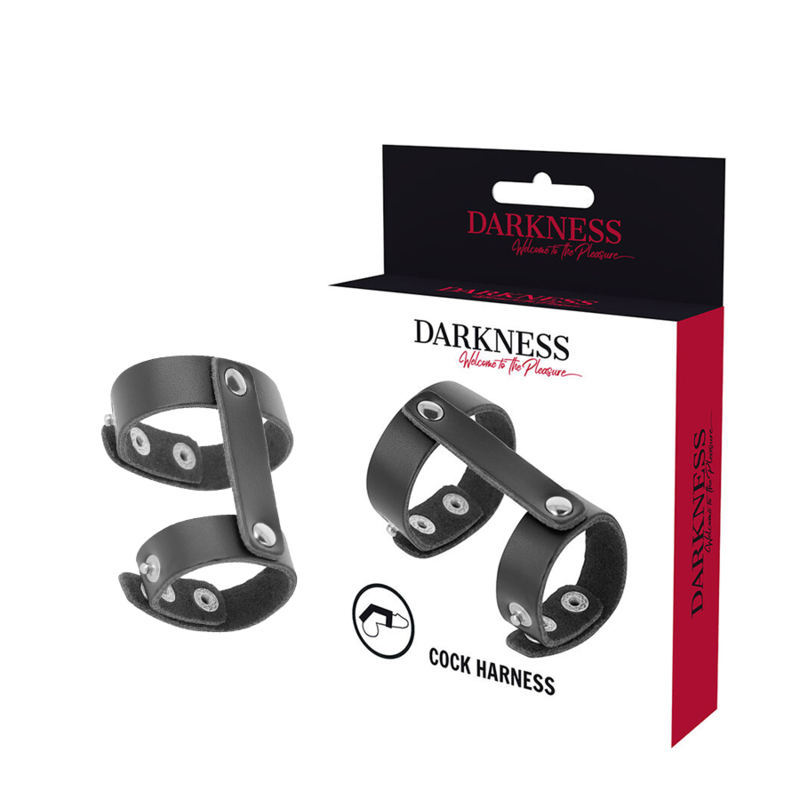 Anillo Ajustable para Pene y Testículos Darkness Leather