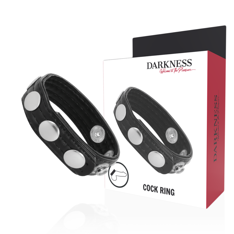 Darkness Leather Erection Ring - Anillo Potenciador