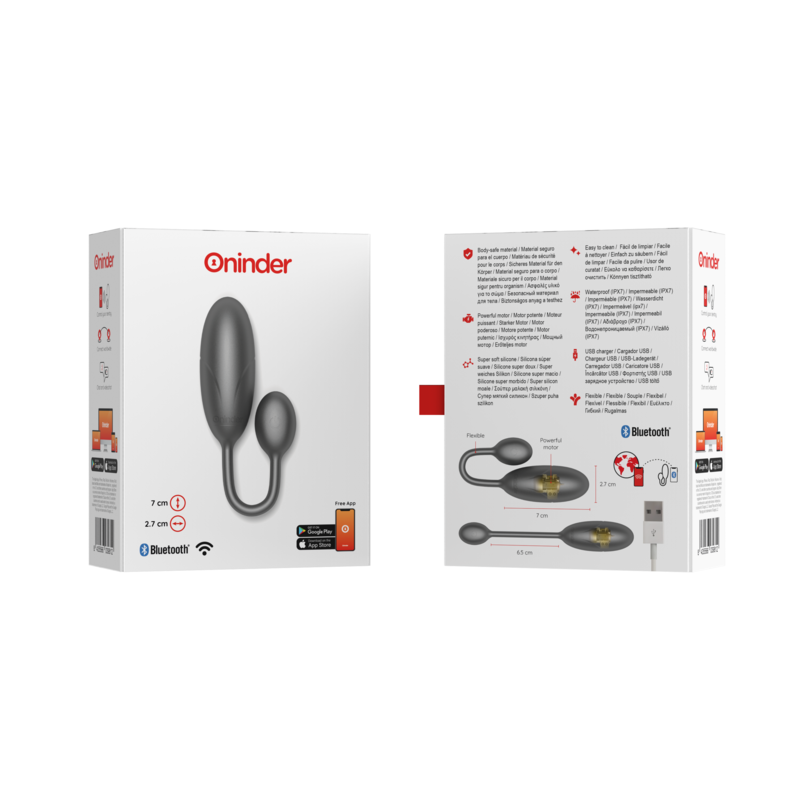 Oninder Denver Vibrating Egg Black - Huevo Vibrador con Control por App