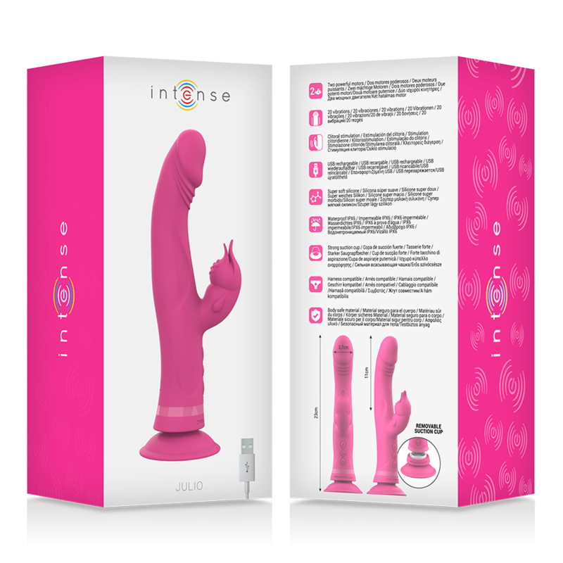 Intense Julio Rabbit Vibrator - Silicona Rosa