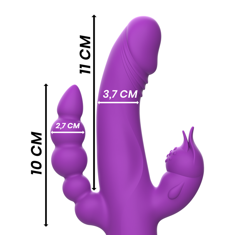 Intense Casanova Rabbit Vibrador de Silicona Triple Motor Púrpura