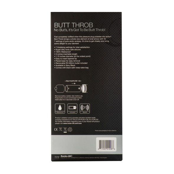 Rocks-Off Butt Throb P-Point Stimulator 7 Velocidades Negro