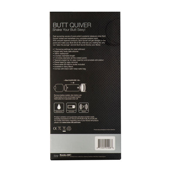 Rocks-Off Butt Quiver P-Point Stimulator 7 Velocidades Negro