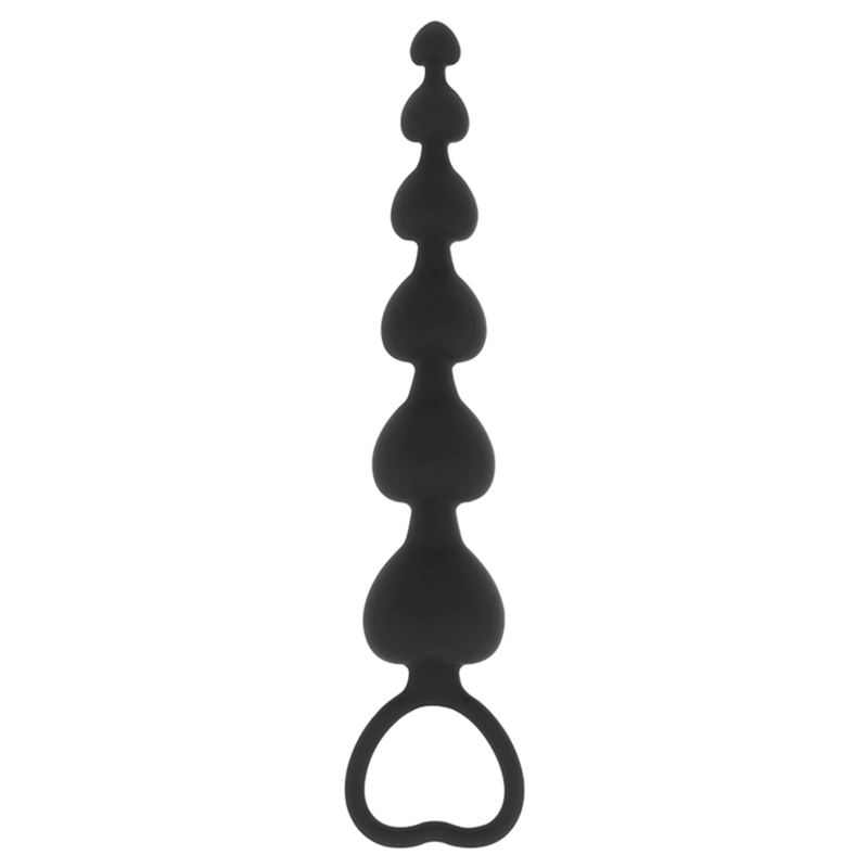 BLACK&SILVER Mila Cadena Anal de Corazones 18 cm - Silicona Corporal