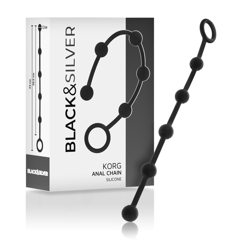 BLACK&SILVER Korg Rosario Anal Silicona 21 cm - Iniciación
