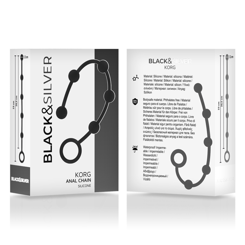 BLACK&SILVER Korg Rosario Anal Silicona 21 cm - Iniciación