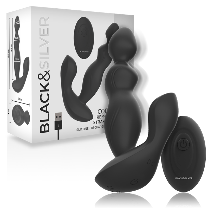 Black&Silver Cora Plug Anal Silicona con Mando a Distancia