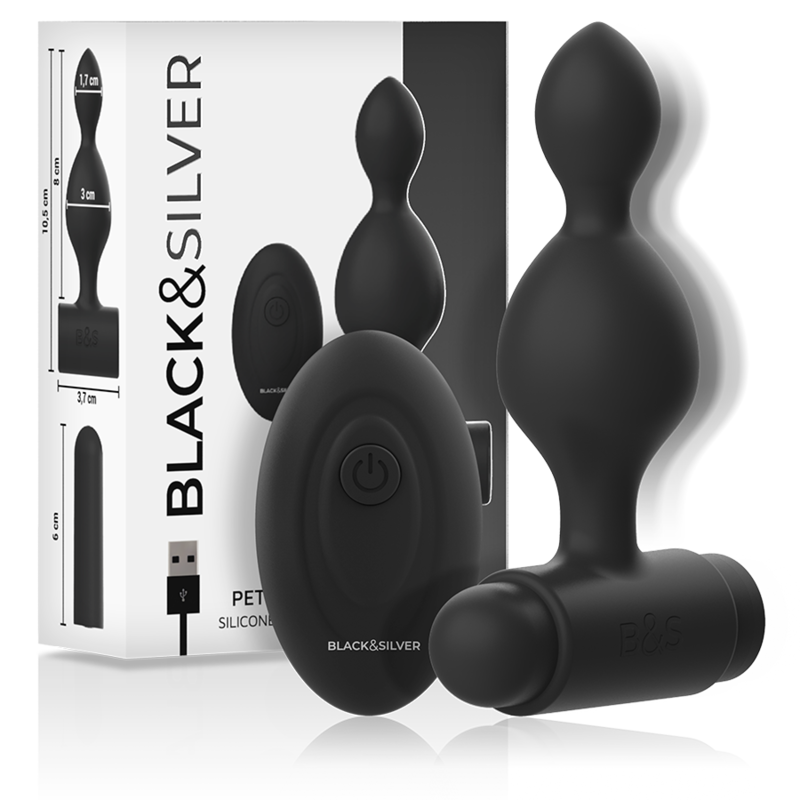 BLACK&SILVER Tucker Small - Plug Anal Silicona Control Remoto 10 Modos