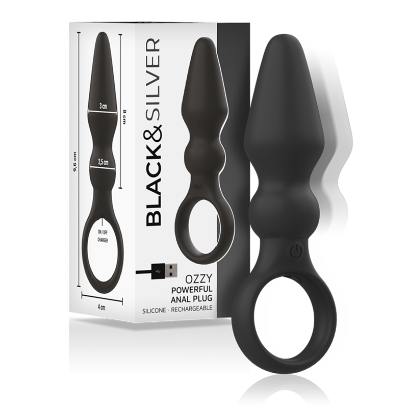 BLACK&SILVER OZZY - Plug Anal Vibrador Silicona Médica Premium