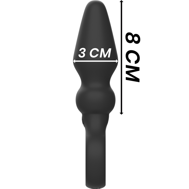 BLACK&SILVER OZZY - Plug Anal Vibrador Silicona Médica Premium