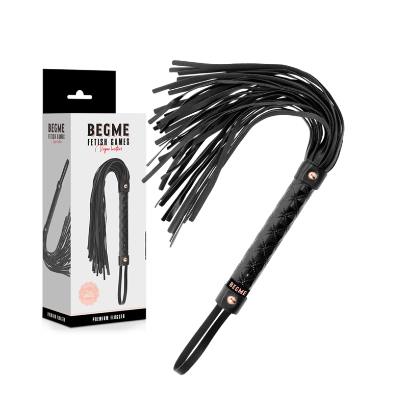 BEGME Black Edition Vegan Leather Flogger - Látigo BDSM de Cuero Vegano