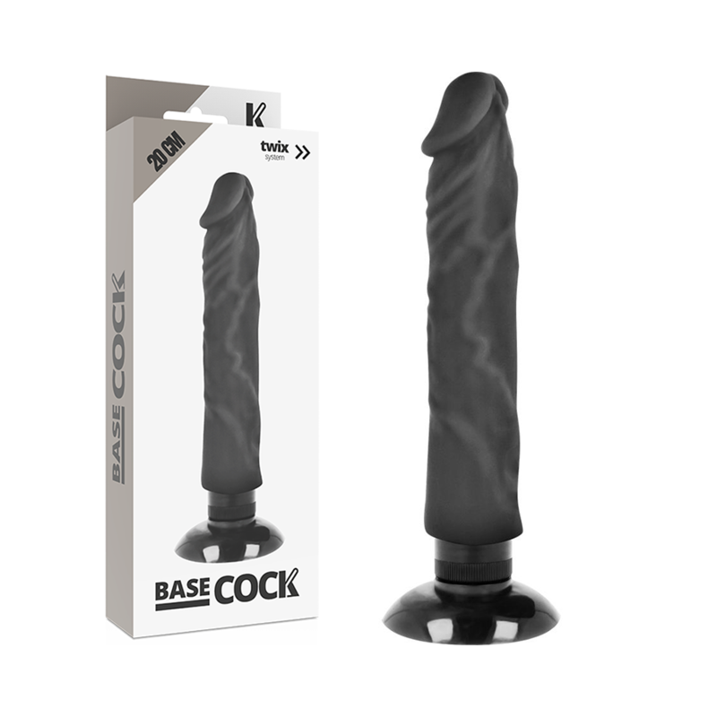Basecock Realistic Vibrator 2-1 Black 20 cm
