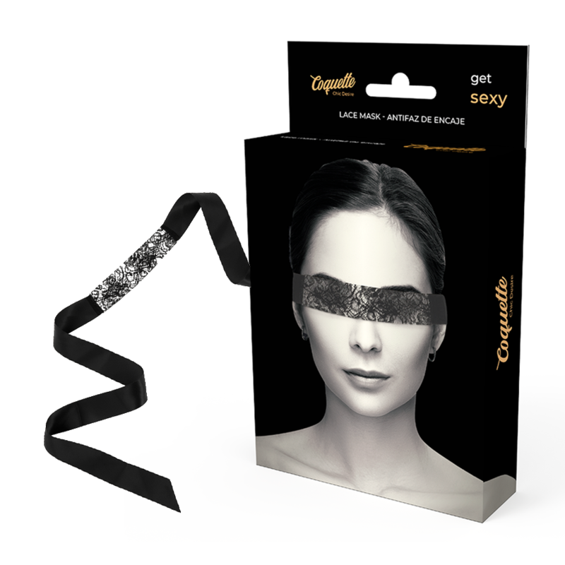 Coquette Chic Desire Antifaz Encaje Negro con Cinta de Sujeción