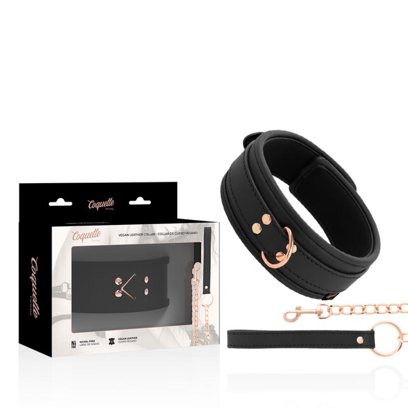 Coquette Chic Desire - Collar de Cuero Vegano con Forro de Neopreno