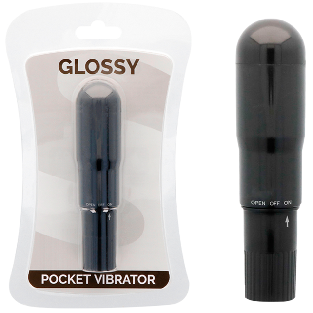 Glossy Pocket Vibrator Black - Estimulador Compacto