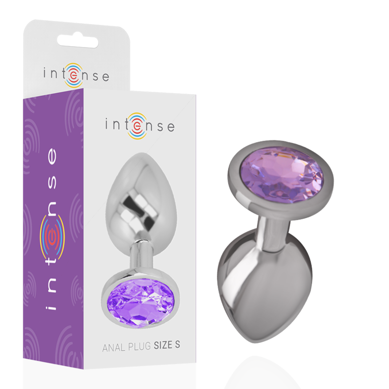 Plug Anal Metal Aluminio con Cristal Violeta Talla L - Intense