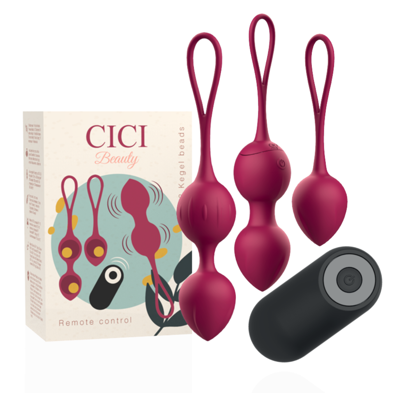 Cici Beauty Premium Silicone 3 Vibrating Kegel Beads con Control Remoto