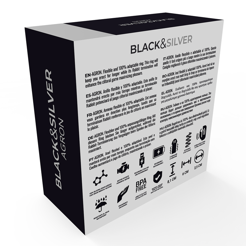 Black&Silver Agron Remote Control Cockring WatchMe