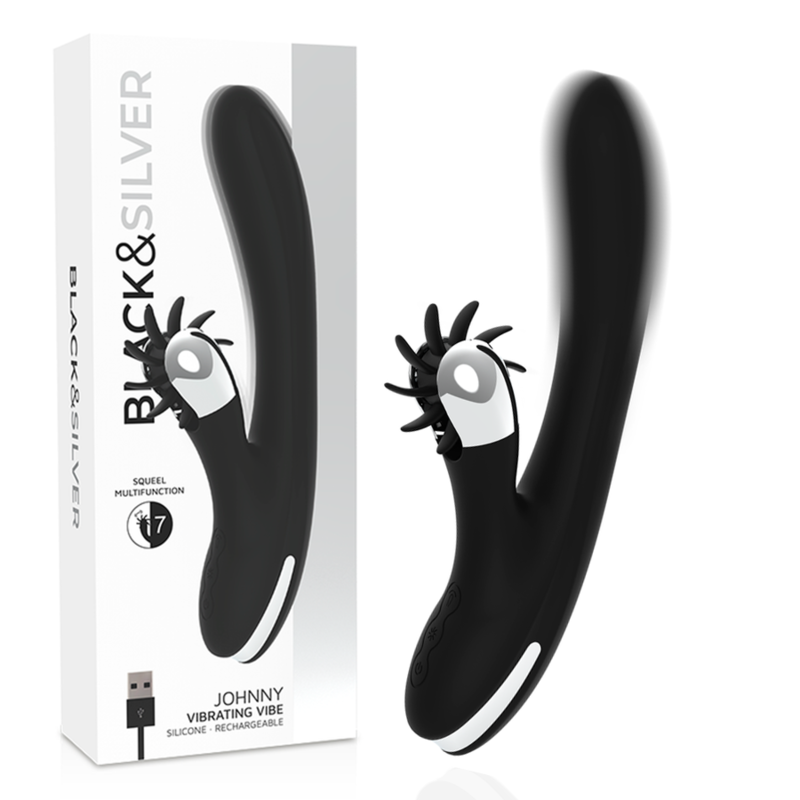 Black&Silver Bunny Johnny - Vibrador Rotativo
