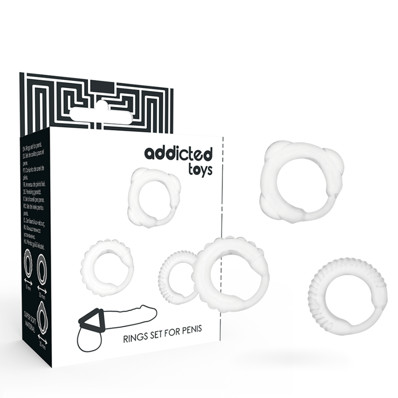 C-Ring Set Clear - Anillos de Pene Transparentes Addicted Toys
