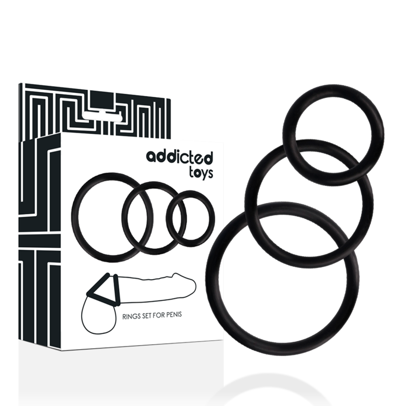 Addicted Toys - Juego de Anillos para el Pene Negro