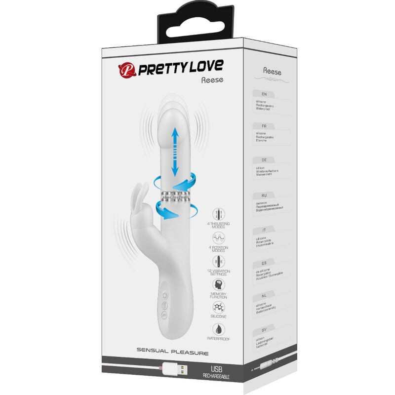 Pretty Love Reese Vibrador con Rotación Plateada