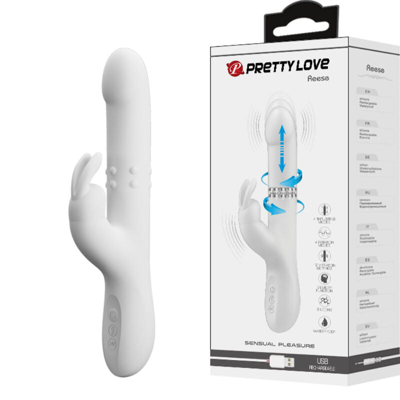 Pretty Love Reese Vibrador con Rotación Plateada