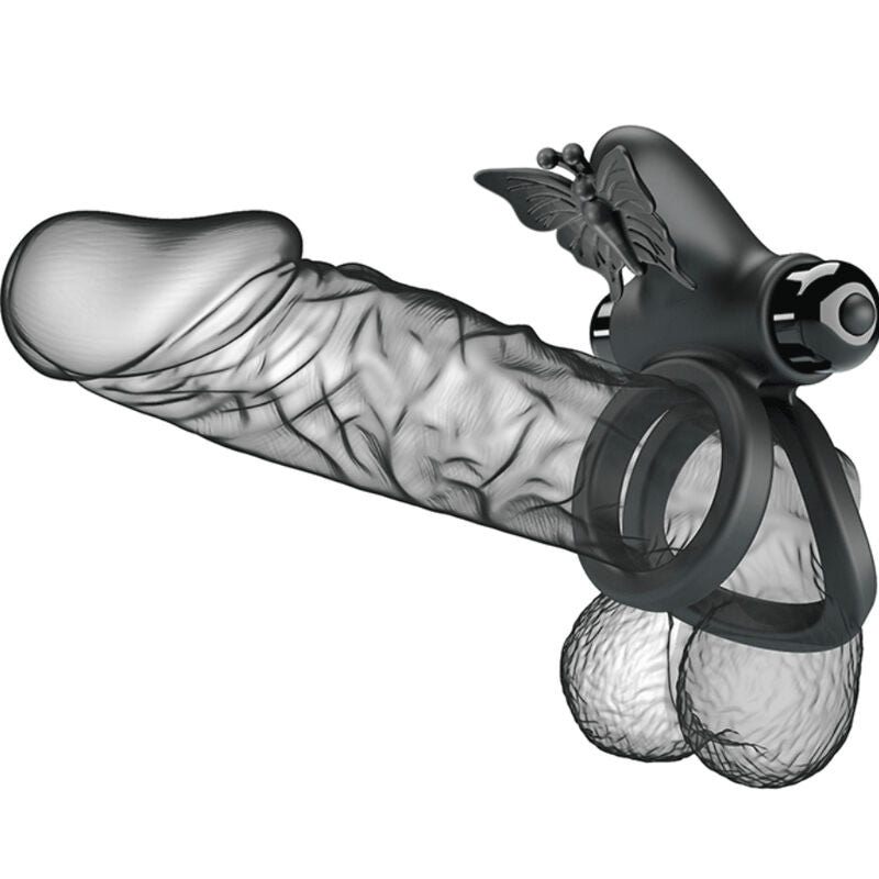 Pretty Love Double Vibrating Ring with Black Stimulator