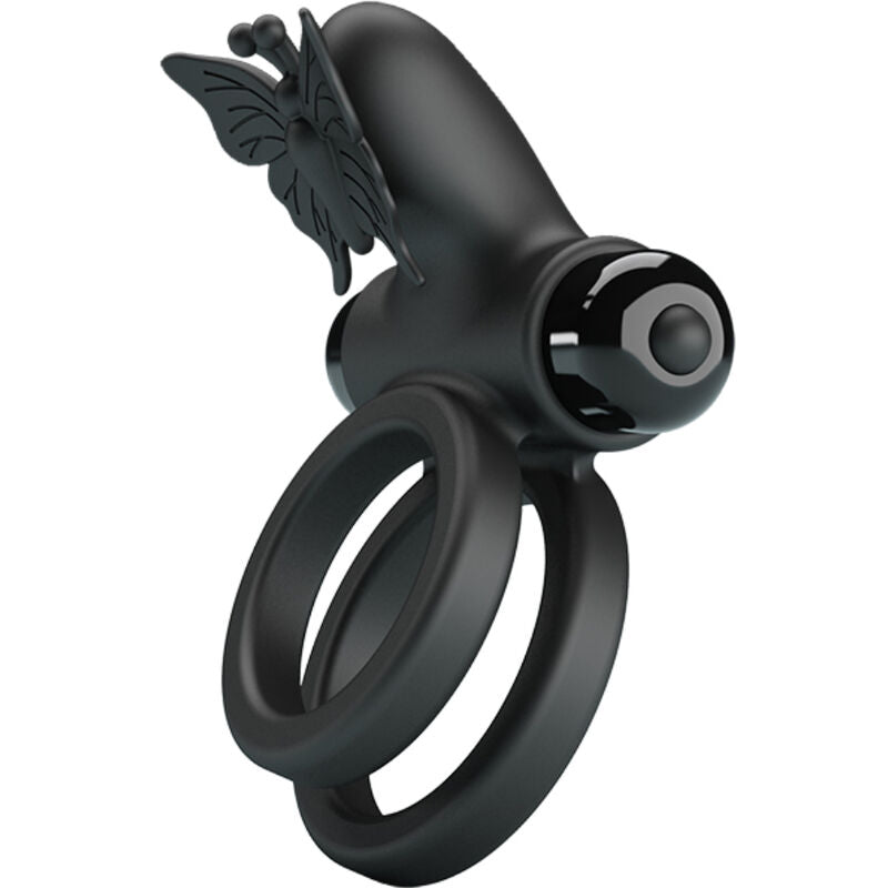 Pretty Love Double Vibrating Ring with Black Stimulator
